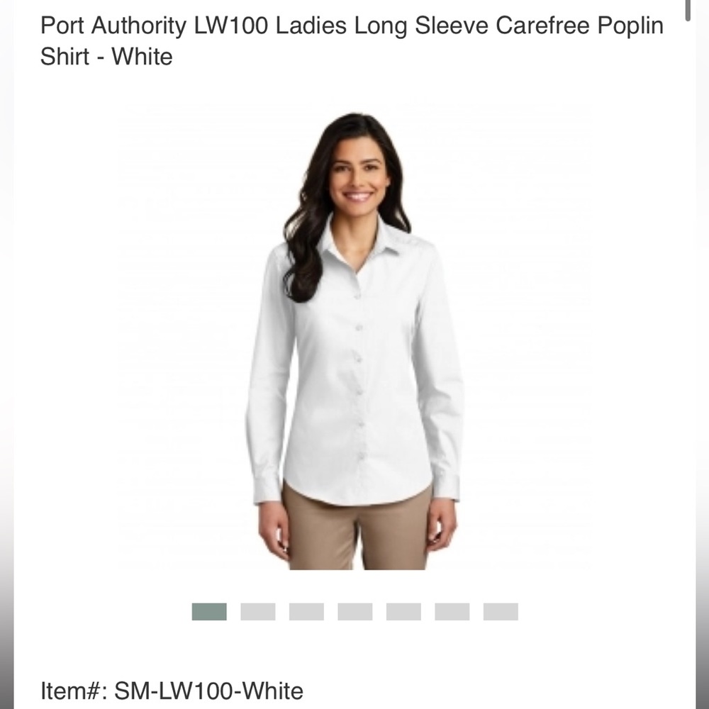 Qty 3 Port Authority White Shirts for hostess